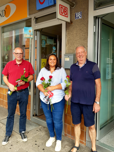 v. l. Stadtrat Bernhard Boll, Stadträtin Isabel Cademartori und GdS-Vorsitzender Bernd Schwinn Bild: SPD / S.Mertens